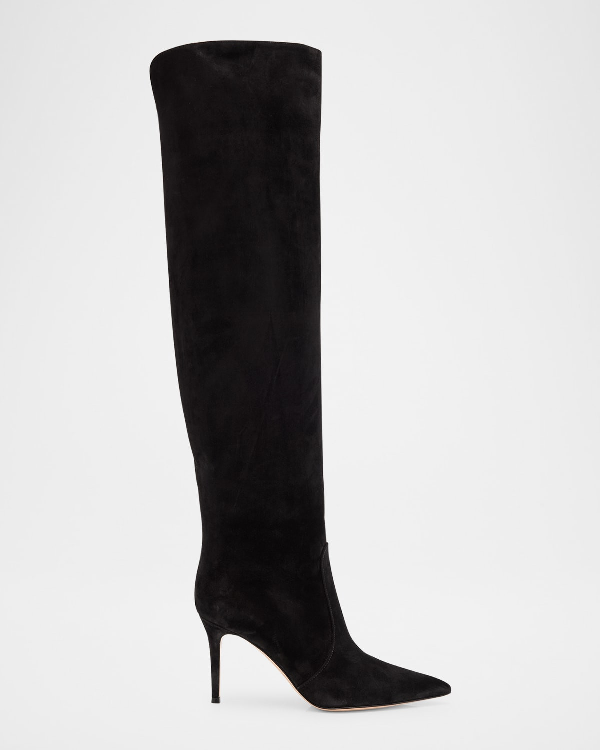 Hansen Suede Pointed-Toe Knee Boots | Neiman Marcus