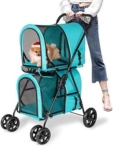 Kinsuite Pet Stroller with Detachable Carrier Folding Travel Carriage for Pets & Cats Easy to Wal... | Amazon (US)