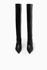 POINTED-TOE LEATHER KNEE-HIGH BOOTS | COS (EU)