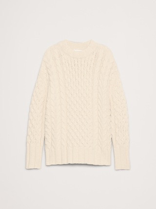 Italian Merino-Blend Cable Tunic Sweater | Banana Republic (US)