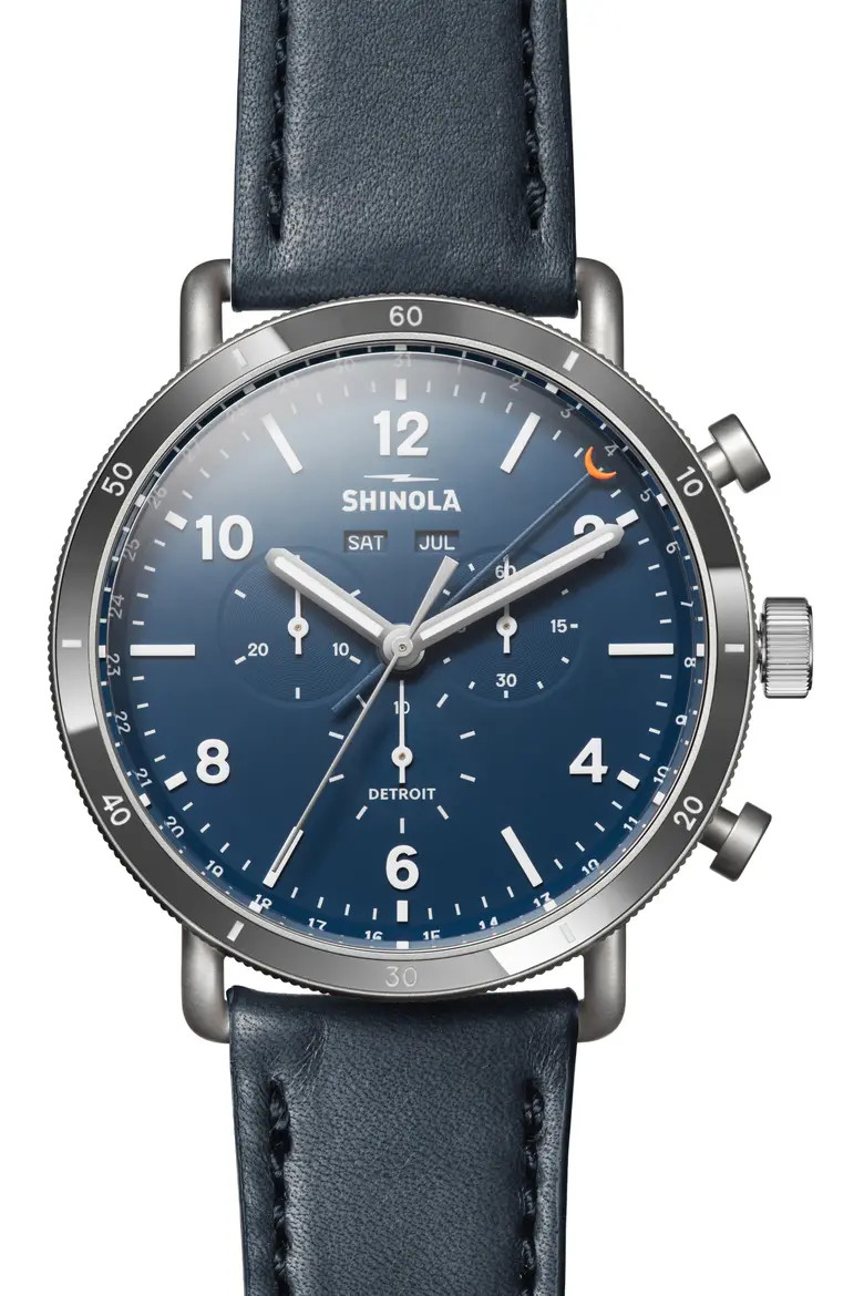 Canfield Sport Leather Strap Watch, 45mm (Men) | Nordstrom | Nordstrom