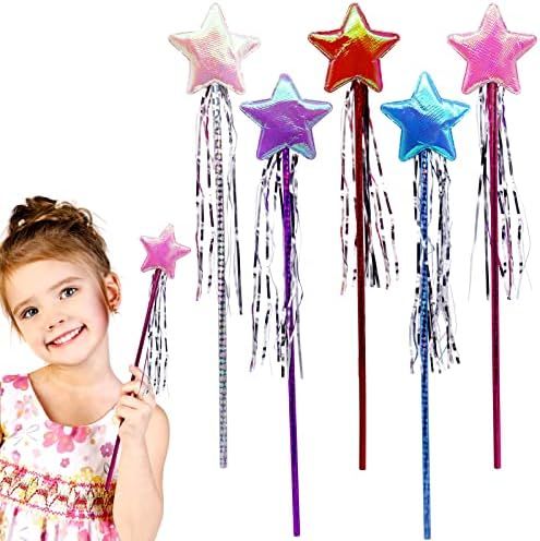 Amazon.com: Bigbutter 20 Pieces Princess Star Fairy Wand for Girls Halloween Decorations Kid Pret... | Amazon (US)