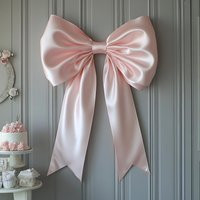 Pink Bow Wall Decor Gift Satin Large Giant Pink Satin Car Big Baby Bows Bow Birthday Backdrop | Etsy (US)