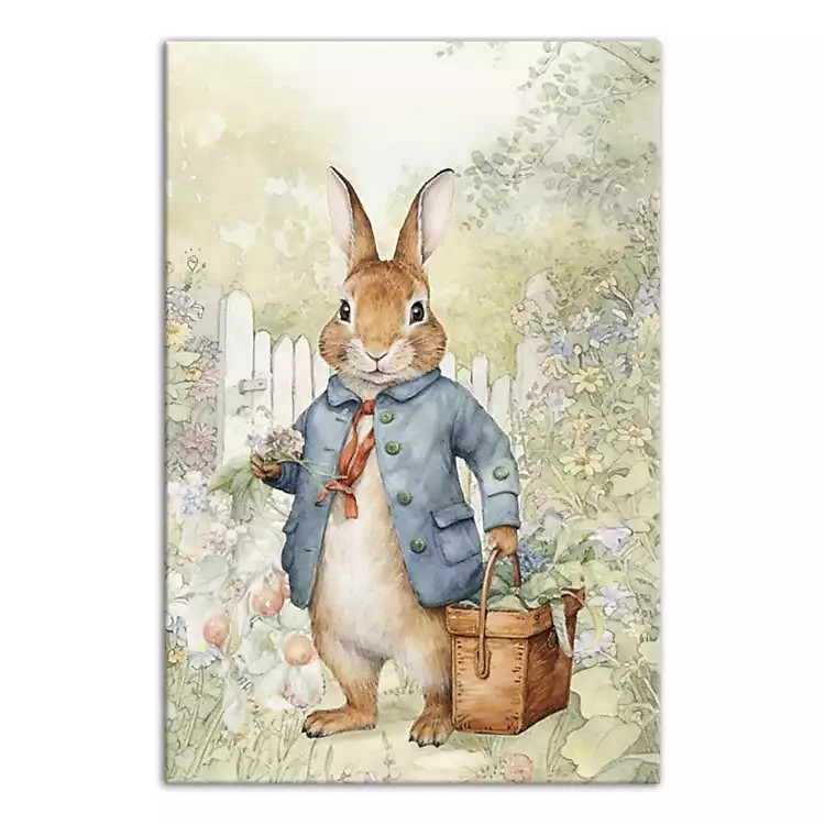 Vintage Garden Bunny Canvas Art Print | Kirklands