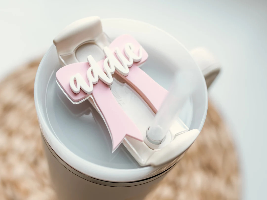 Valentine Bow Tumbler Acrylic Name Tag 20 Oz 30oz 40oz 64oz Quencher H2.0 - Etsy | Etsy (US)