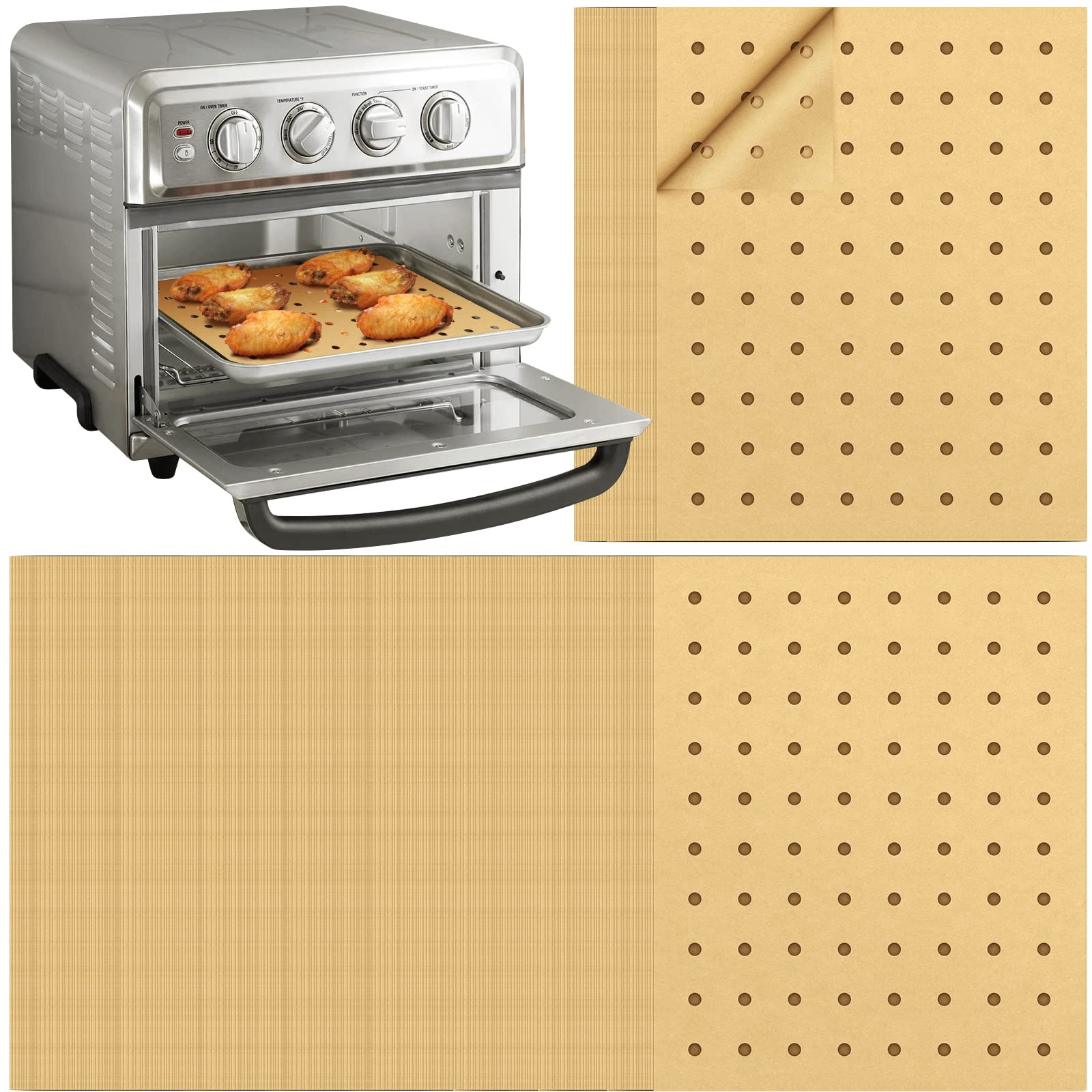 Air Fryer Disposable Parchment Paper Liners: 150pcs Airfryer Liners 9x11 Inch Perforated Rectangu... | Amazon (US)