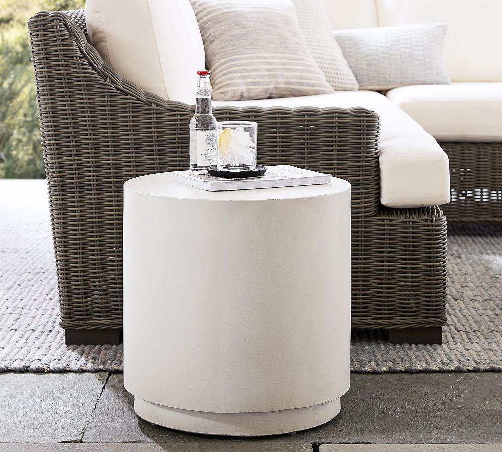 Pomona Concrete Round Outdoor Side Table (18") | Pottery Barn (US)