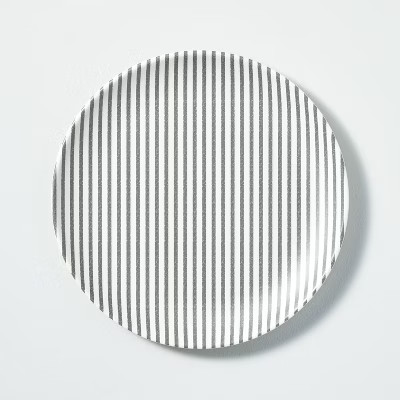 Ticking Stripe Bamboo-Melamine Salad Plate Dark Gray/Cream - Hearth & Hand™ with Magnolia | Target