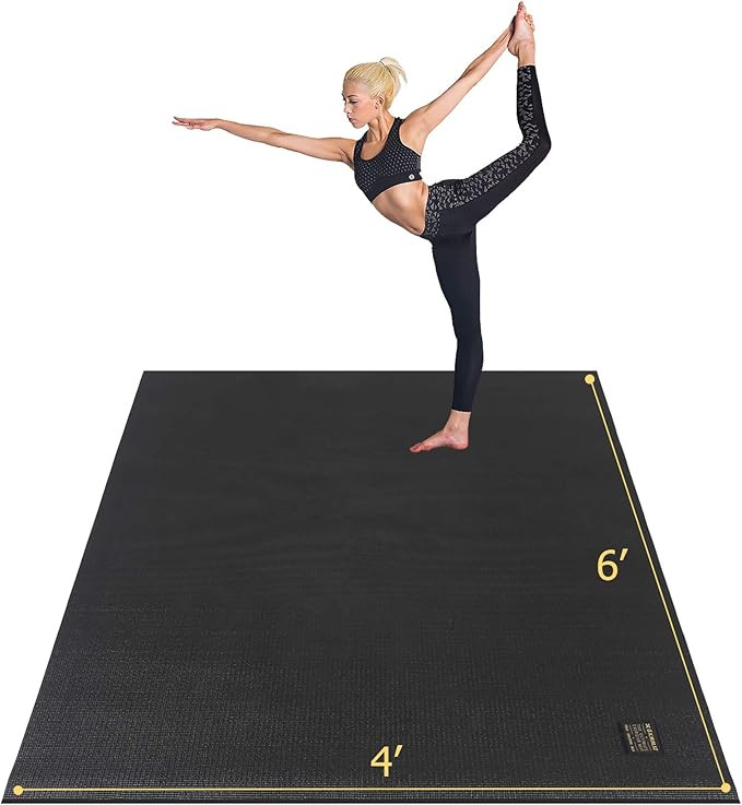 Gxmmat Large Yoga Mat 72"x 48"(6'x4') x 7mm for Pilates Stretching Home Gym Workout, Extra Thick ... | Amazon (US)