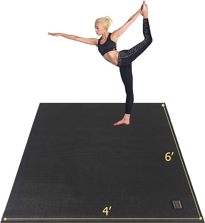 Gxmmat Large Yoga Mat 72"x 48"(6'x4') x 7mm for Pilates Stretching Home Gym Workout, Extra Thick ... | Amazon (US)