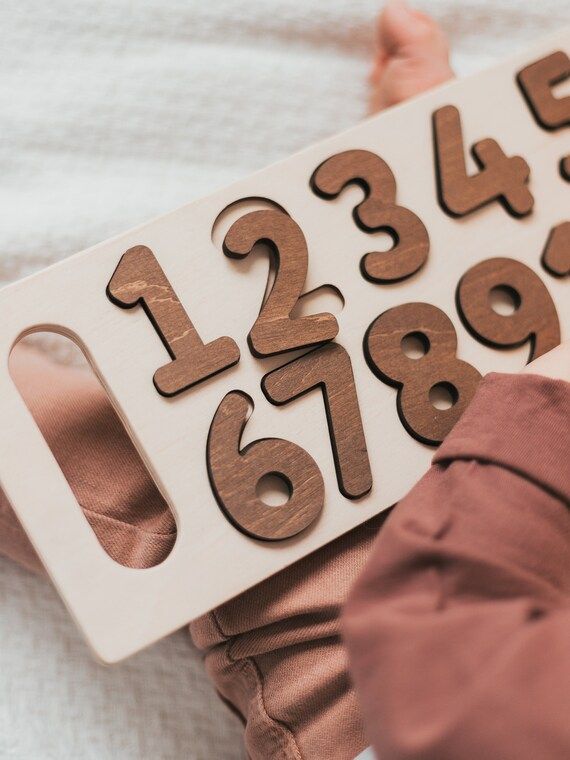 Natural Wooden Numbers Puzzle  Custom Gift for Kids | Etsy | Etsy (US)