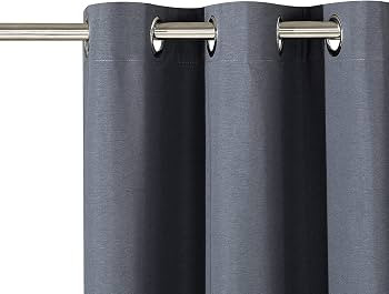 Dreaming Casa Linen Blackout Curtains 102 inches Long 2 Panels Set Blue 100% Blackout Curtains 52... | Amazon (US)