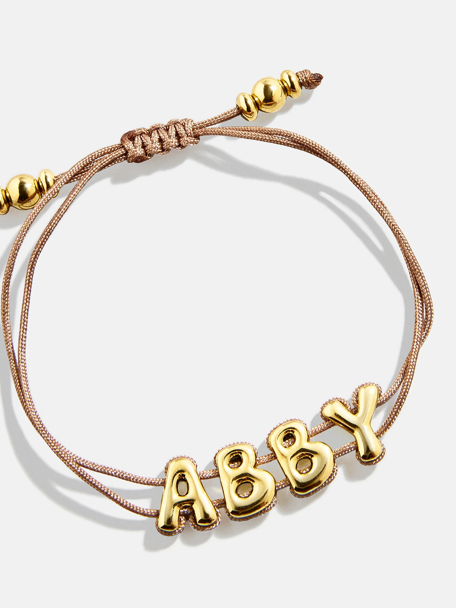 Wrapped Up Bubble Waterproof Custom Cord Bracelet - Light Brown | BaubleBar