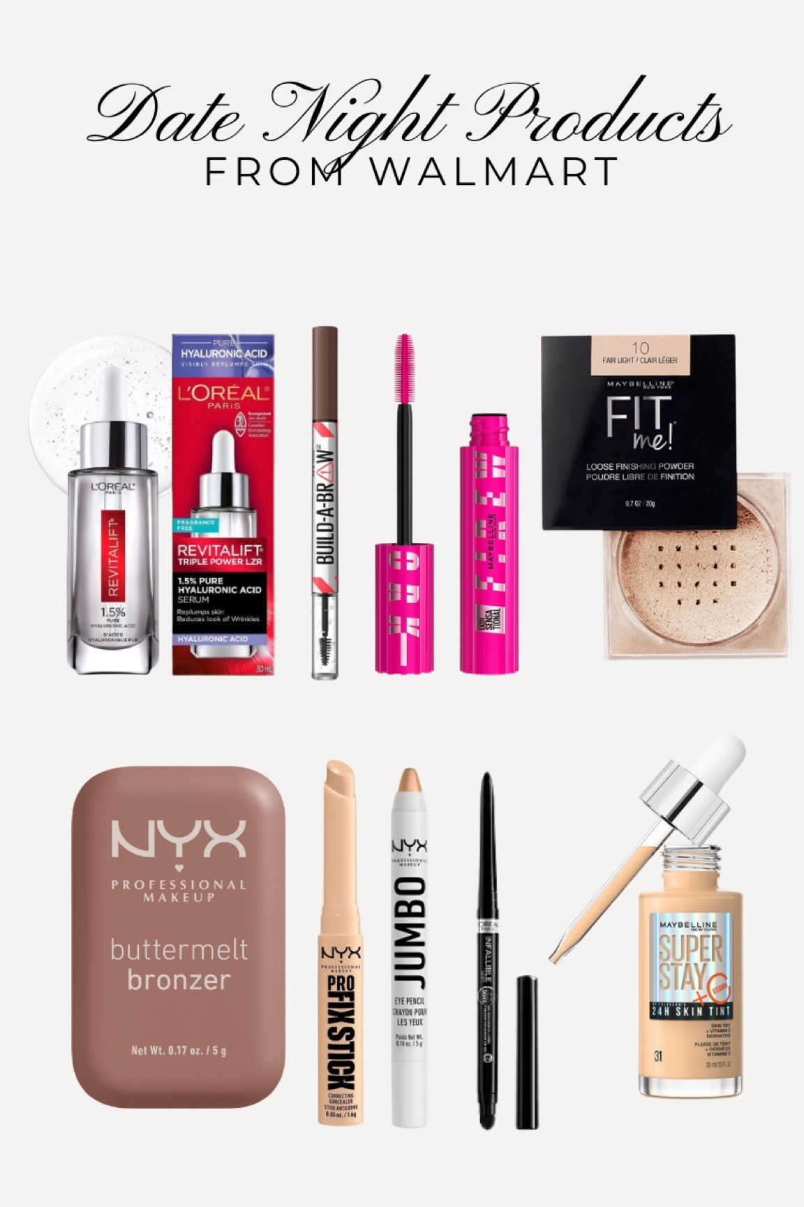 Here are my GRWM date night products from Walmart! 