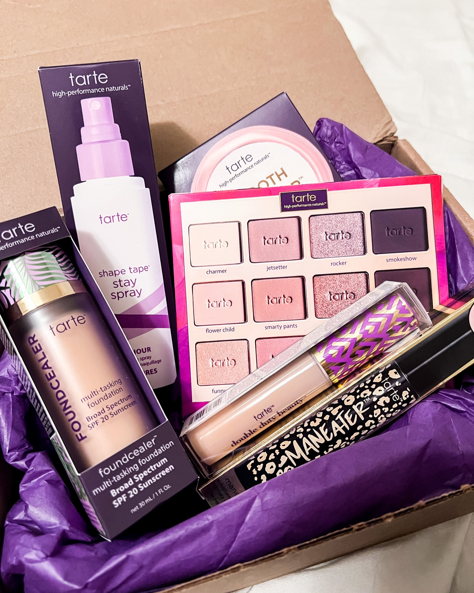 Tarte is doing 20% off sitewide! A few of my favorite Tarte products:
Shape Tape concealer- light 
Foundcealer foundation- light neutral 
Maneater- black 
Tartelette in bloom eyeshadow palette 
Stay Spray setting spray 
Smooth Operator finishing powder- translucent 

#LTKHoliday #LTKsalealert #LTKbeauty