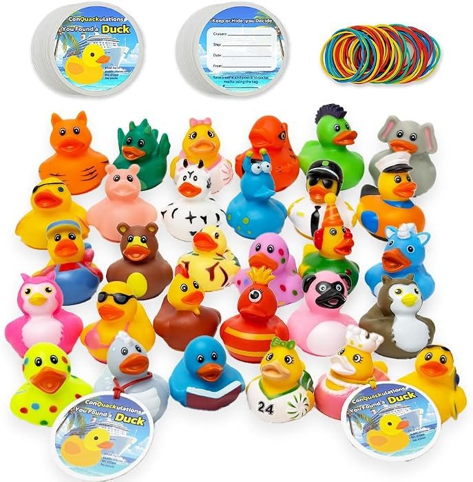 Cruise Ducks 100-Piece Adventure Kit: 30 Assorted Rubber Ducks, 30 Cruise Ship Tags & 40 Bands fo... | Amazon (US)