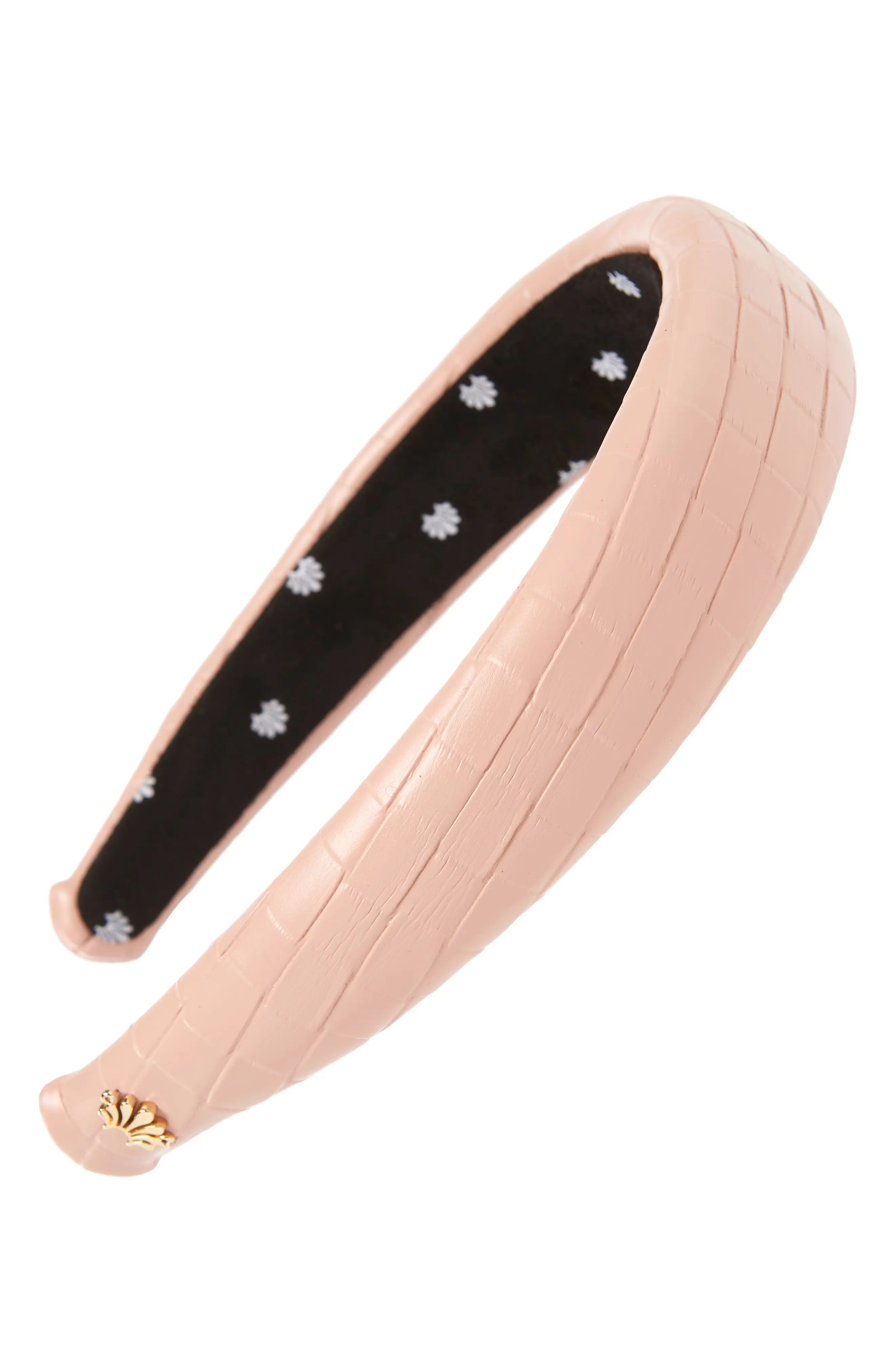 Lele Sadoughi Alice Faux Leather Headband in Blush at Nordstrom | Nordstrom