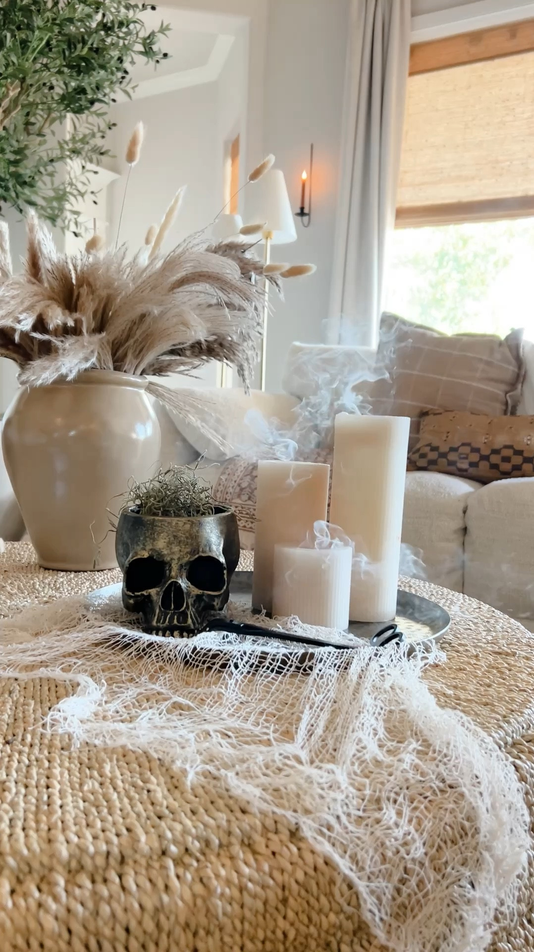 Neutral Halloween Decor #halloween #halloween2024 #neutralhalloween #spookyseason #halloweenlivingroom 

#LTKHome #LTKSeasonal #LTKHalloween