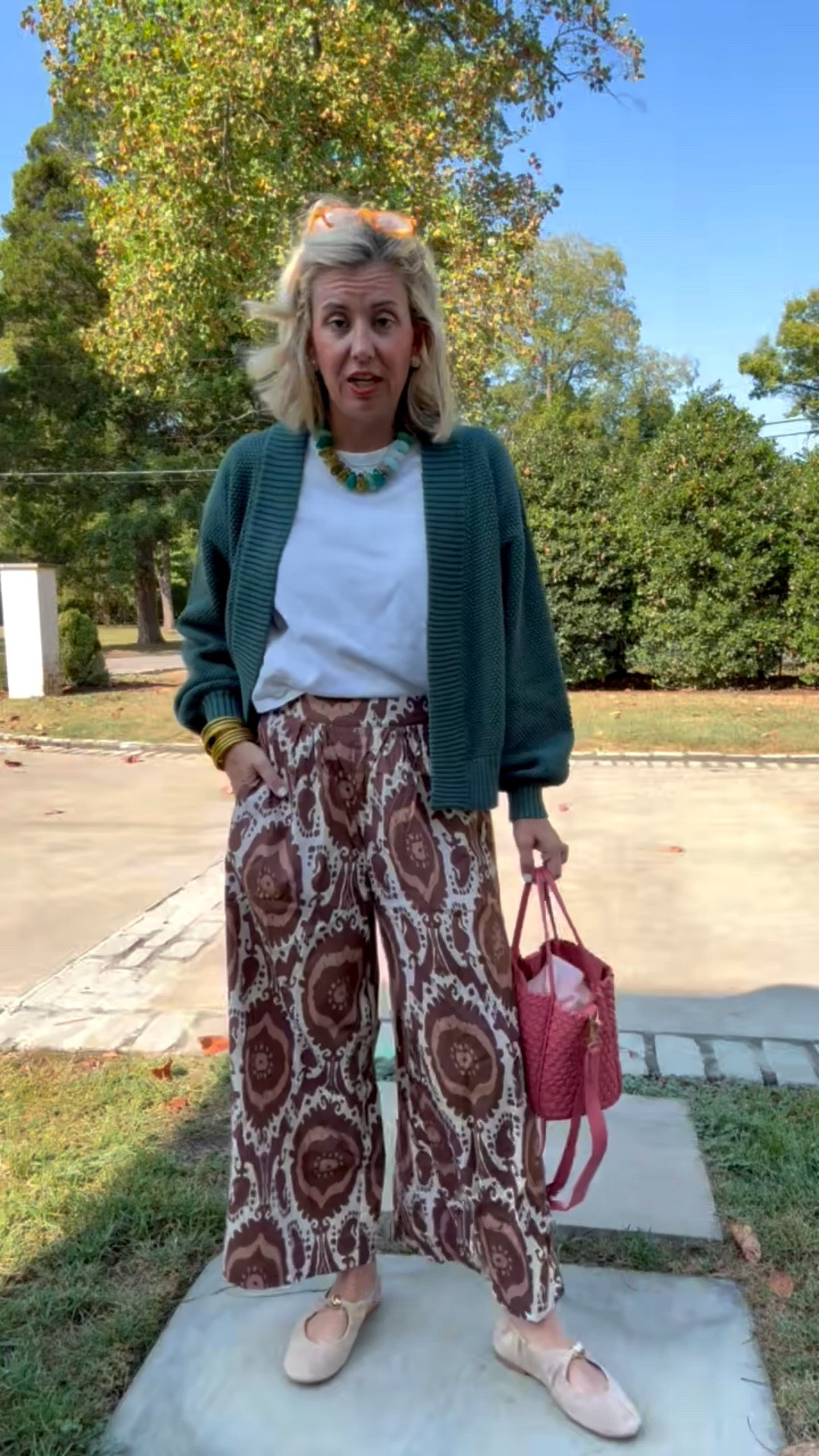 These pants!!! The Zon for the win and the new color in this cardigan is such a yes!! 
Tee - xs
Pants - small 
Cardigan - xs 
Mary Jane’s  - 7.5 (1/2 size down)

#LTKdayinmylife #LTKSeasonal #LTKOver40