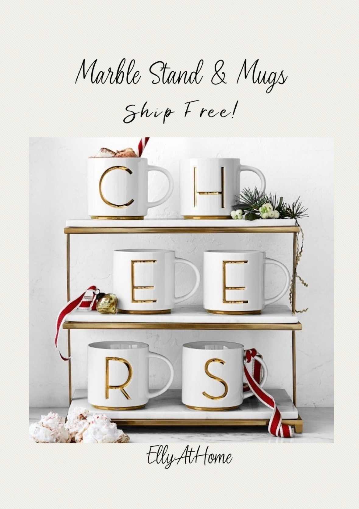 Beautiful marble tiered stand, monogram mugs, so nice for gifting ship free! Shop bee style stand and more holiday, monogram mugs. Williams Sonoma, Pottery Barn, Anthropologie. More mugs on sale! 

#LTKHoliday #LTKHome #LTKSaleAlert