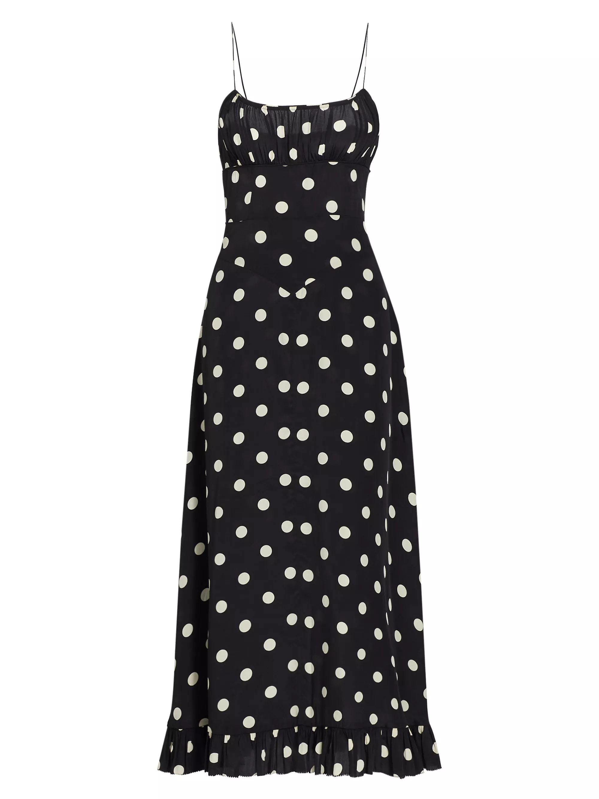 Rosaria Polka Dot Ruched Bust Maxi Dress | Saks Fifth Avenue