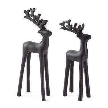 North Pole Trading Co. Oslo Black Metal Reindeer Christmas Animal Figurines | JCPenney