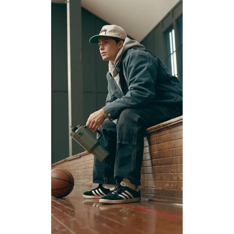 Stanley Quencher Flowstate 40oz Hammertone Green Stainless Steel Tumbler | Walmart (US)