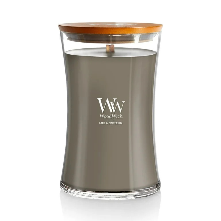 WoodWick Sand & Driftwood Scented Large Hourglass Candle, Crackles at it burns, Up to 180 hrs bur... | Walmart (US)