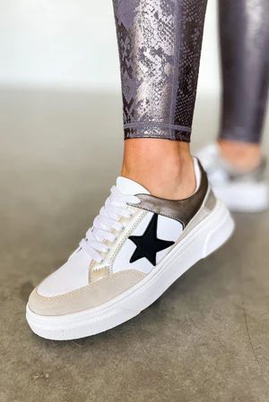 Silver and Black Star Platform Sneakers | Shop Style Your Senses
