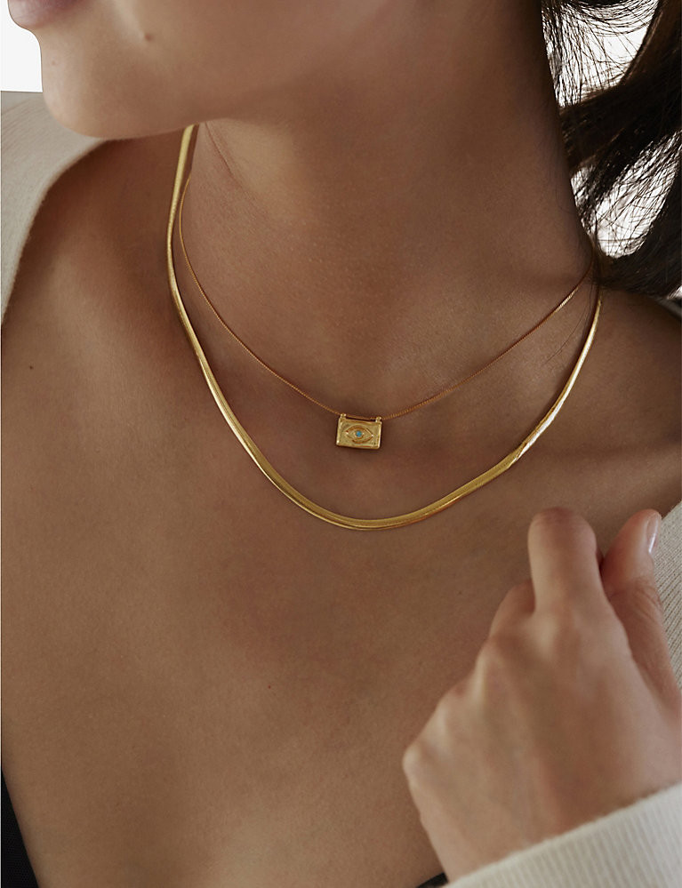 MONICA VINADER Snake recycled 18ct yellow gold-plated vermeil sterling-silver chain necklace | Selfridges