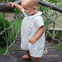 Boys Christening Outfit, White & Blessing Outfit, Boys White Cotton Baptism Romper, Outfits For Boys | Etsy (US)