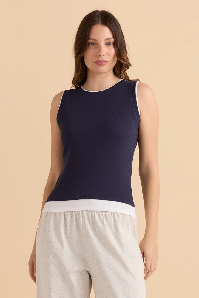 Thea Tank Top - Navy | Betty Basics (AU, NZ)