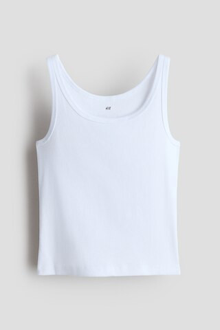 H & M - Ribbed Cotton Tank Top - White | H&M (US + CA)