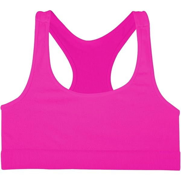 Kurve Girl’s Seamless Strappy Back Stretchy Crop Undershirt Bra, Made in USA | Amazon (US)