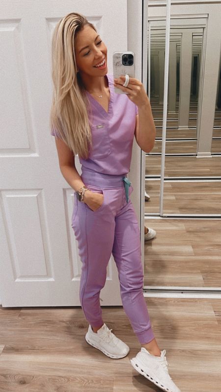 My favorite purple scrubs from Figs are on sale PLUS an extra 20% off for Black Friday!! Color is Lilac Dawn, and I’m 5’3 112lbs wearing size XXS Petite joggers (high waisted Zamora) and XXS Catarina top (regular length!) 

#LTKworkwear #LTKunder50 #LTKshoecrush