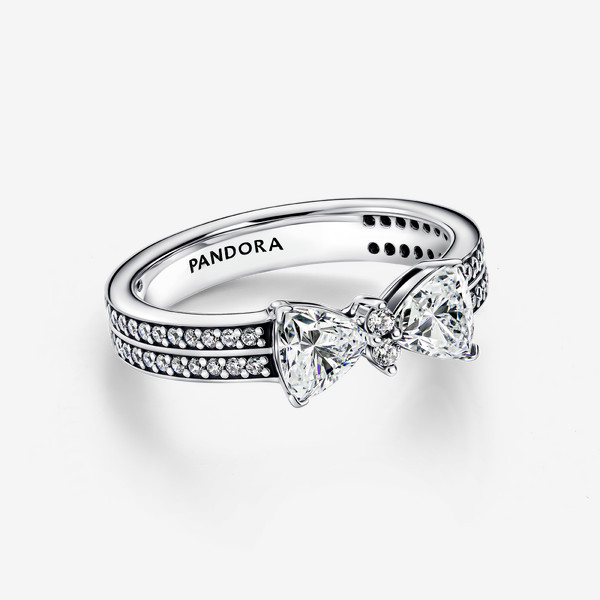 Pandora Sparkling Bow Double-row Ring | Pandora US