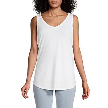 a.n.a Tall Womens Scoop Neck Sleeveless Tank Top | JCPenney