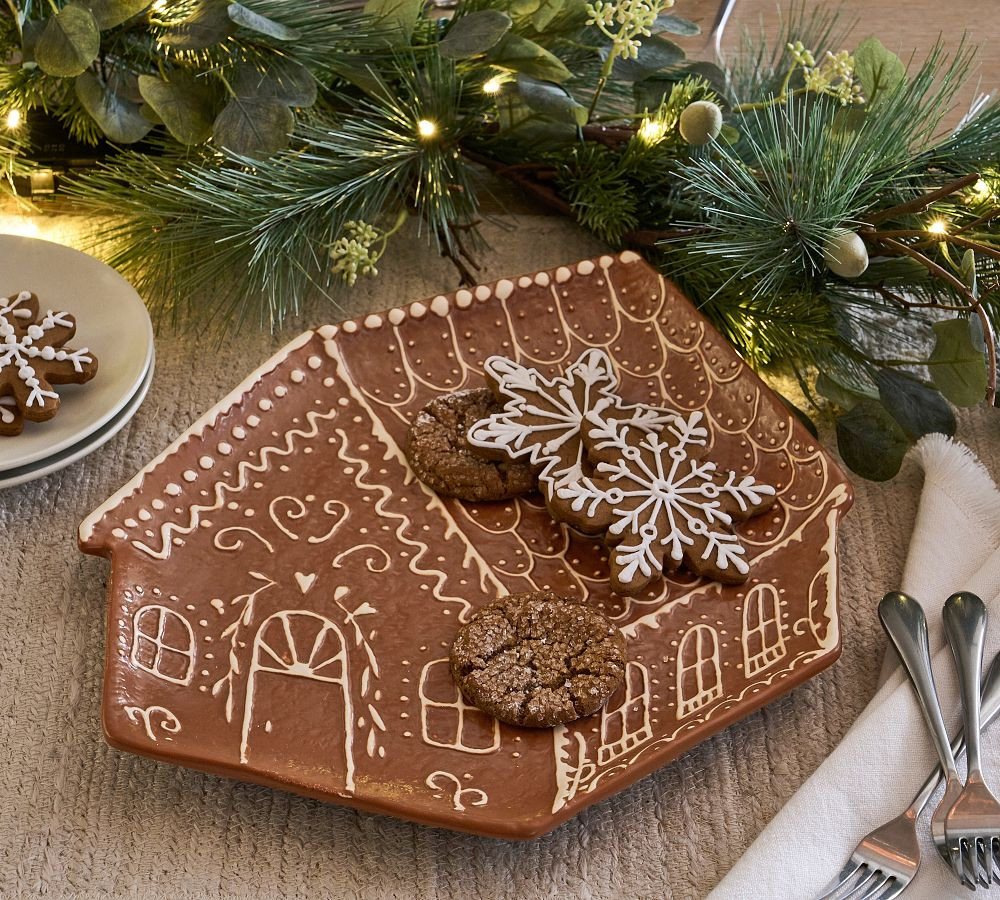 Gingerbread Figural House Serving Platter | Pottery Barn (US)