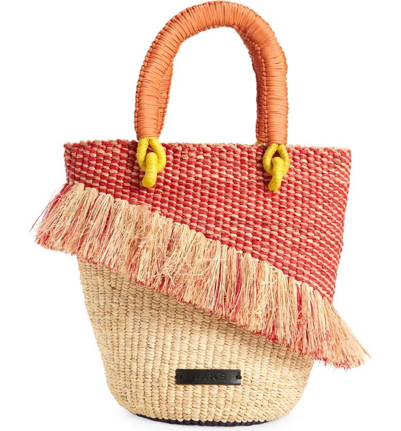 Tia Woven Raffia Bucket Bag | Nordstrom