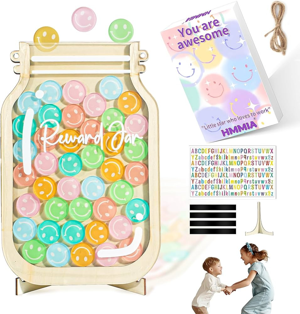 Personalized Magnetic Reward Jar, Smiley Faces Jar with Colorful Letter Stickers, Ideal for Class... | Amazon (US)