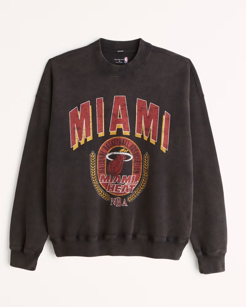 Men's Miami Heat Graphic Crew Sweatshirt | Men's Clearance | Abercrombie.com | Abercrombie & Fitch (US)