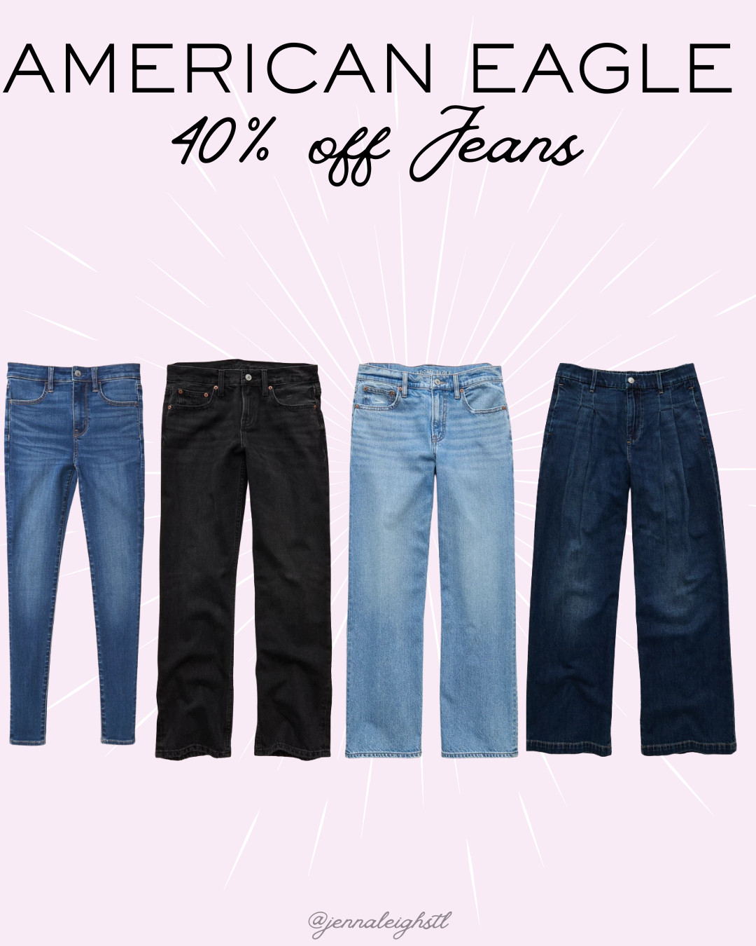 American Eagle jeans are 40% off right now! Such a good time to grab a new pair of your favorite denim styles while they’re on sale. 

 #LTKSaleAlert #LTKMidsize
