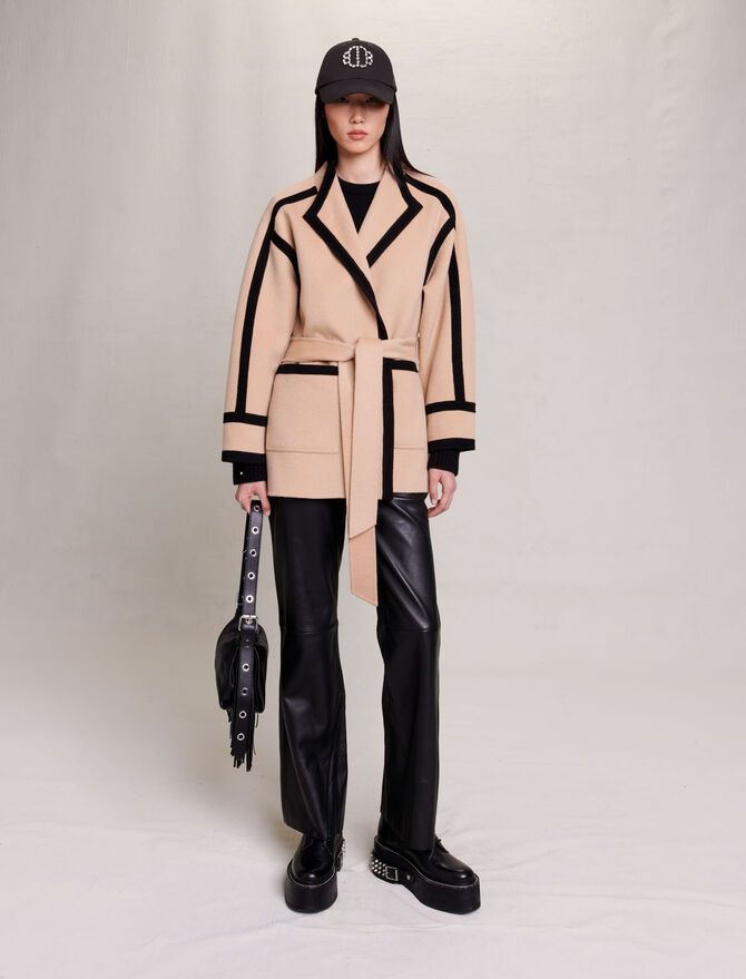 Short two-tone coat | Maje US
