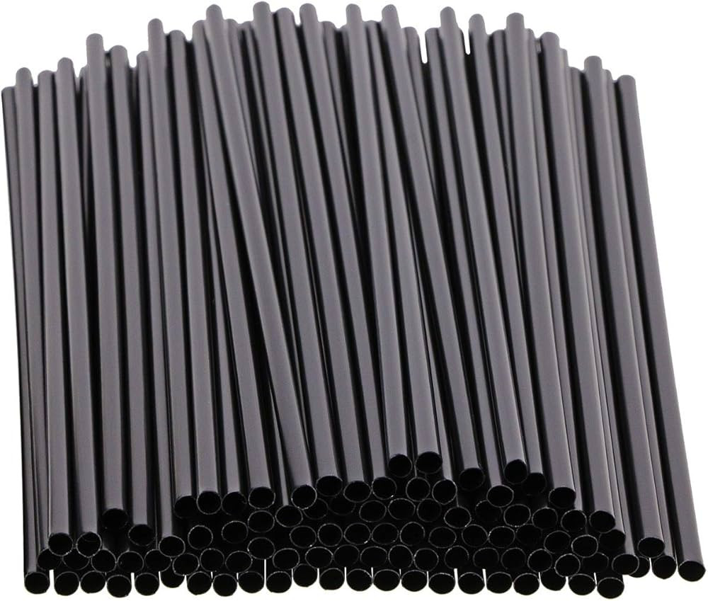 Tupalizy 100PCS Black Plastic Straws Drinking Coffee Stirrers for Wedding Coffee Sip Stir Sticks ... | Amazon (US)