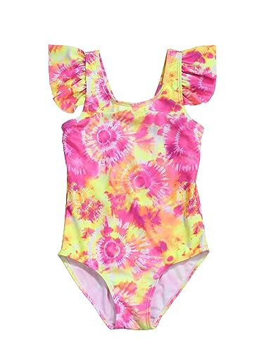 LIZENS Girls' Swimsuit One Piece Beach Bathing Suit for Girls Toddler Cute Kids Swimwear（BL057，8-9t） Pink Camouflage | Amazon (US)