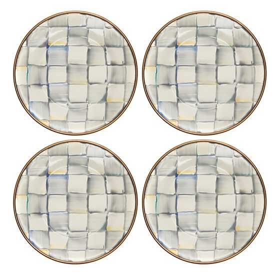 Sterling Check Appetizer Plates, Set of 4 | MacKenzie-Childs