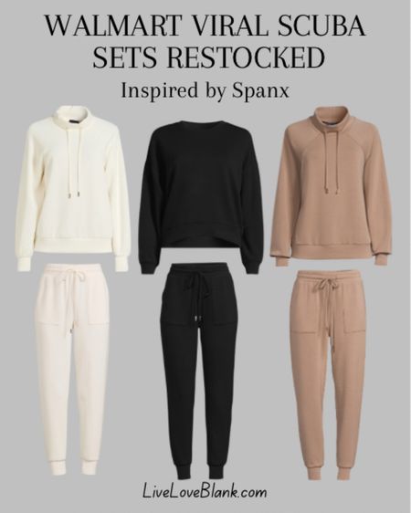 my best selling set has been RESTOCKED …inspired by the spanx air essentials …travel outfit idea …softest fabric,. I’ve worn these so much and they still look brand new 
Sz small in top 
joggers sz small I prefer xs)
Vneck out stock but I linked the scoop neck that I also love 
Sz 25 in jeans 
Viral Amazon carry on luggage 
Walmart outfit finds, casual outfit idea
#liveloveblank


#LTKstyletip #LTKtravel #LTKover40