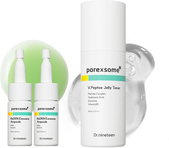 PoreXsome ReDRN Ampoule & V.Peptox Jelly Toner, Pore Tightening & Firming, Korean Skincare | Amazon (US)