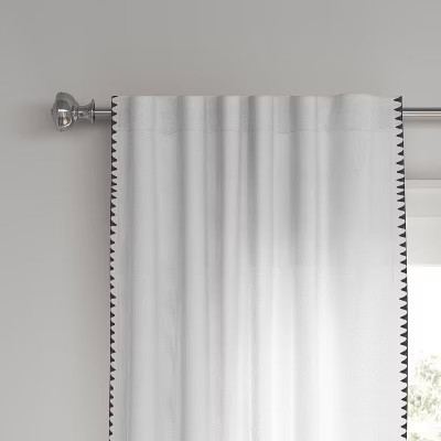 54"x84" Light Filtering Stitched Edge Curtain Panel Cream - Threshold™ | Target