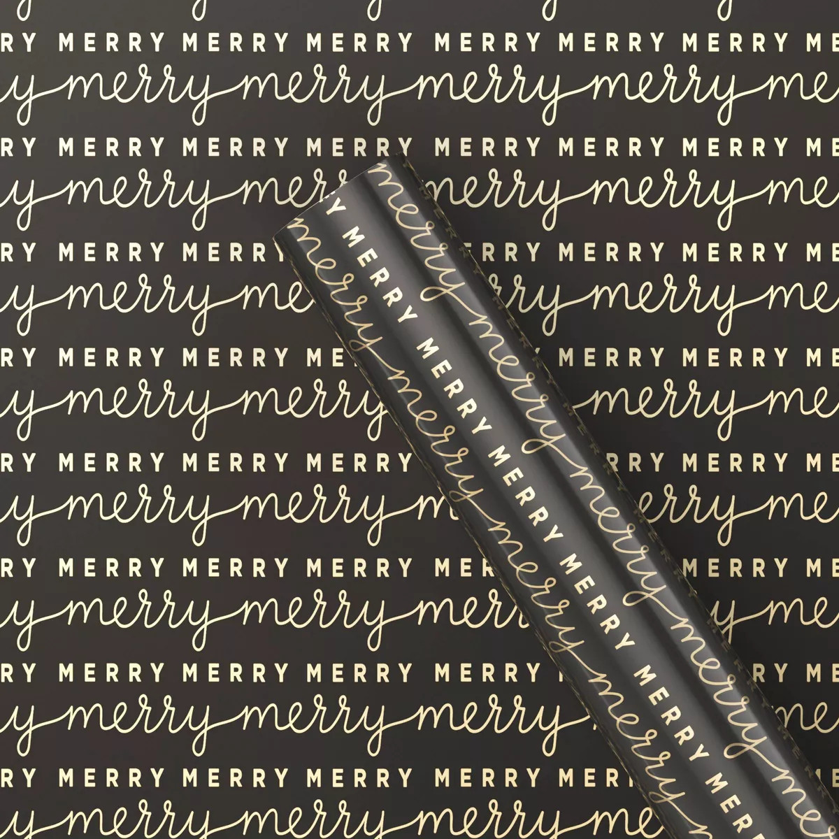 20 sq ft 'Merry' Christmas Gift Wrap Black - Wondershop™ | Target